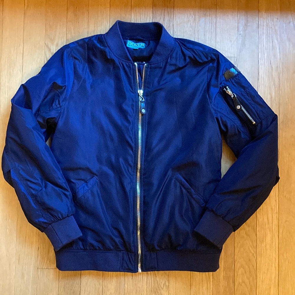 Dover Saddlery dark navy blue full zip up midweight women’s small riding jacket